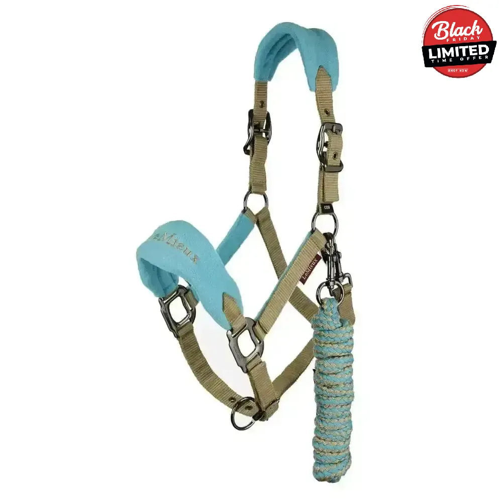 LeMieux Vogue Fleece Headcollars With Leadrope Azure Extra Full Headcollar Sets