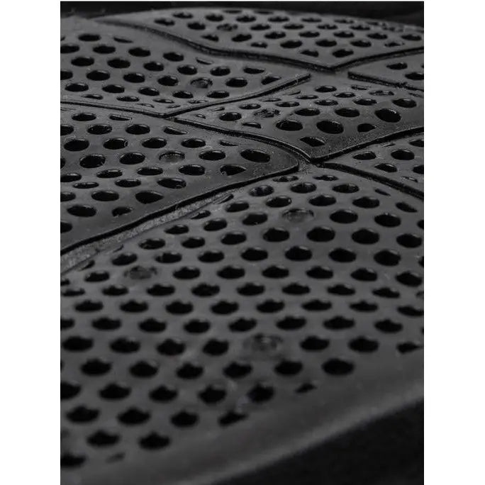 Black perforated rubber floor mat with x-grip silicone twin sided eurojump design in navy for extra grip and comfort