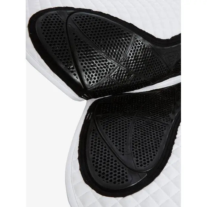 Black rubber shoe insoles with x-grip silicone and perforated texture for twin sided eurojump by scott brash