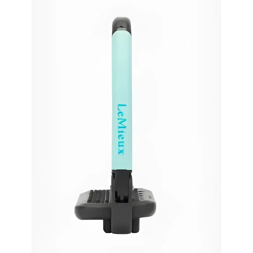 Light blue and black lemieux x horsena step stool with textured grip base for horsena swap stirrup aqua use