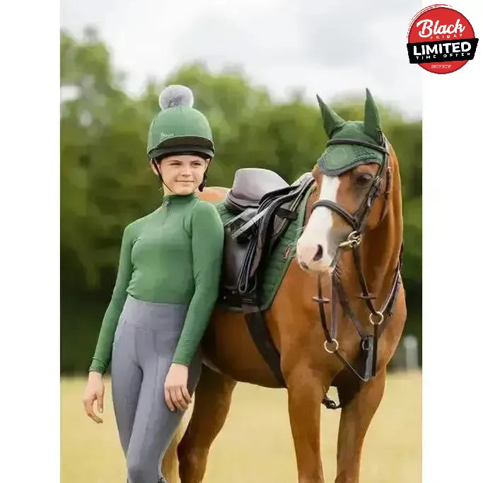 LeMieux Young Rider Base Layer Hunter Green 9-10 Years Hunter Green Base Layers