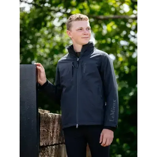 Lemieux Young Rider Boys Waterproof Team Jacket Black Black 7-8 years Outdoor Jackets