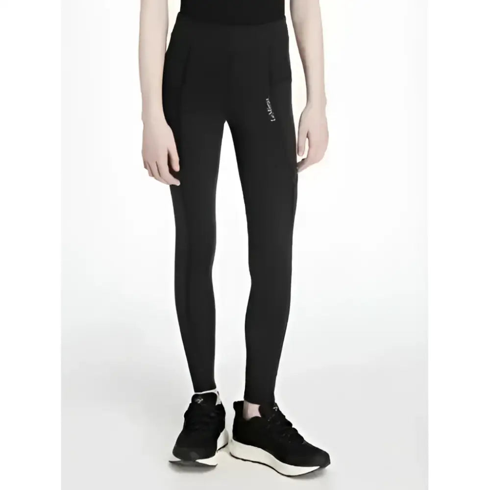 Black high-waisted lemieux young rider darla sport legging with sleek fit and subtle side branding