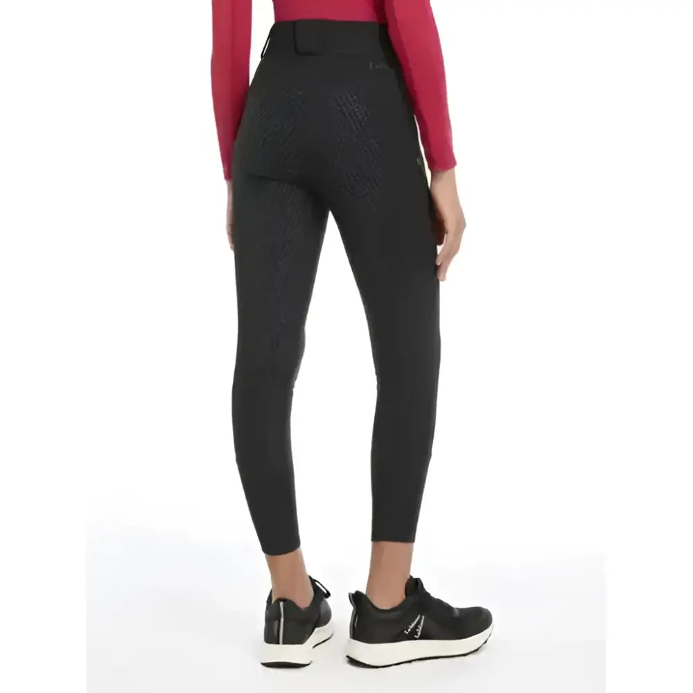 Black lemieux young rider ella winter breggings with subtle textured pattern perfect for young riders