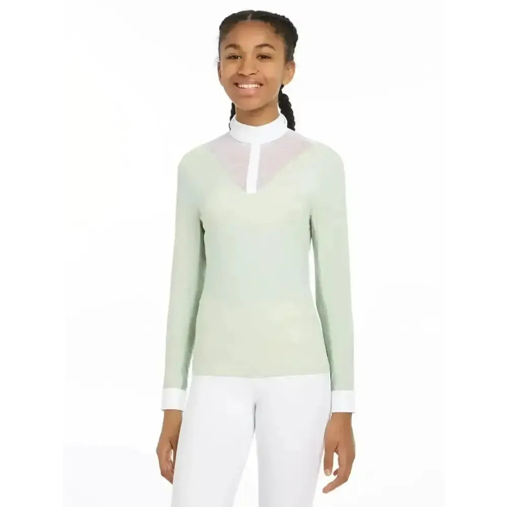 LeMieux Young Rider Eva Long Sleeve Show Shirt Pistachio 7-8 Years Pistachio Show Shirts