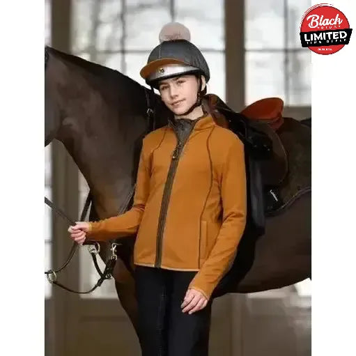 Lemieux Young Rider Felicity Fleece Zip Through Ginger 7-8 Years Ginger Jumpers & Hoodies
