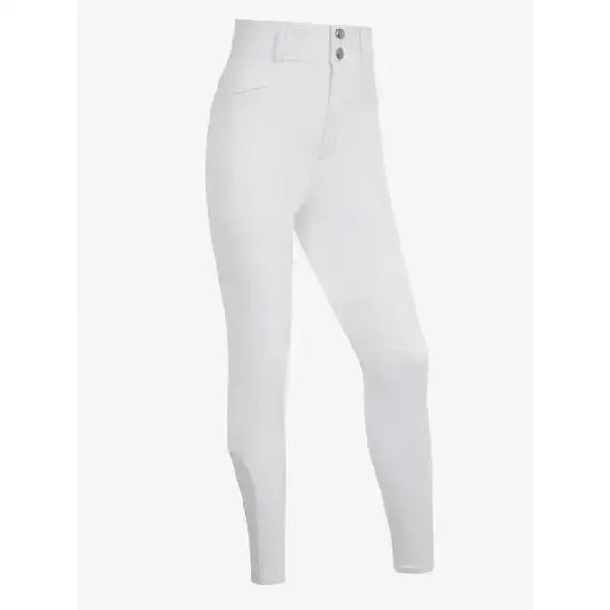 White lemieux young rider freya pro breeches with high waist and button closure for young riders