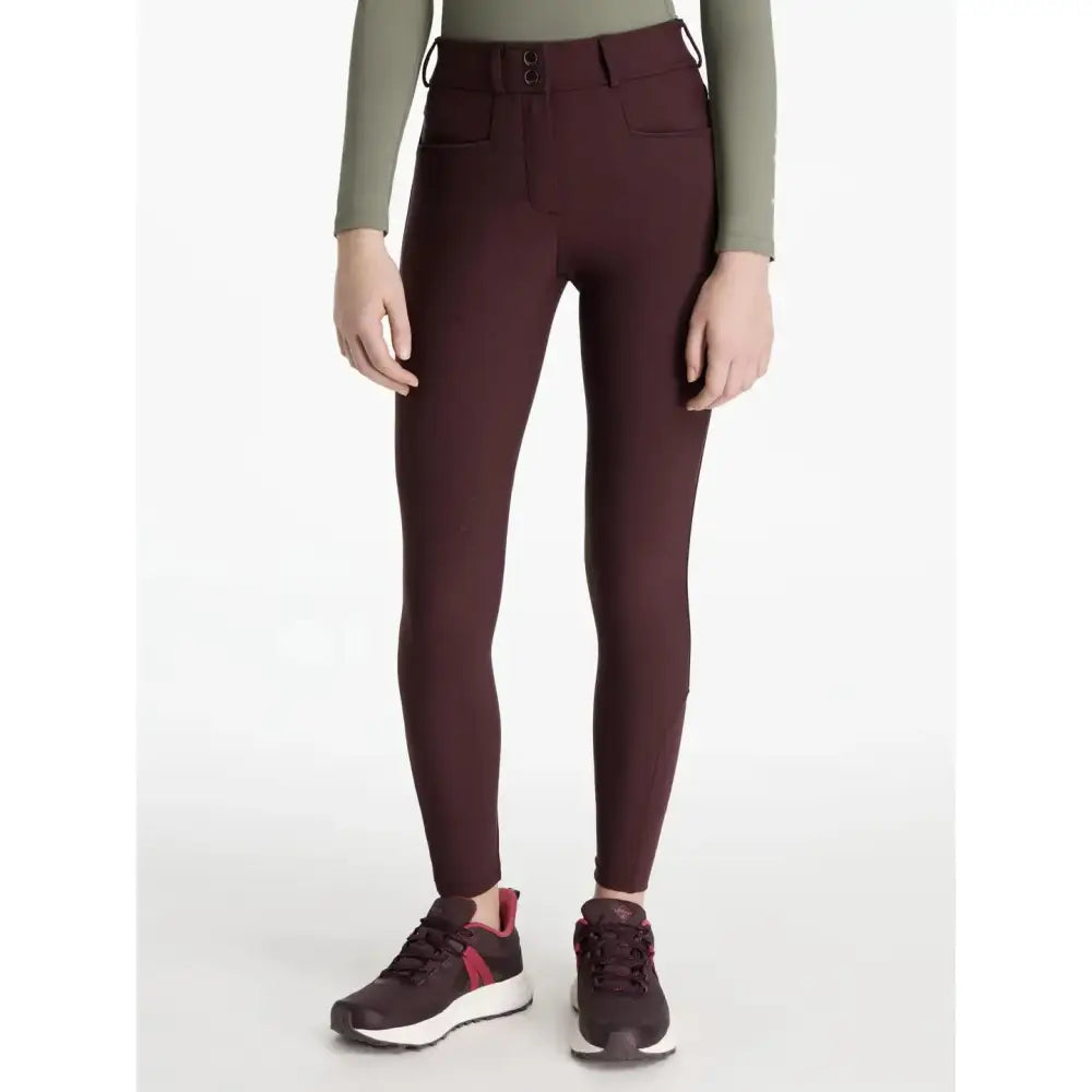 Maroon lemieux young rider seat izzy breeches damson with high waist sleek fit and subtle front pockets