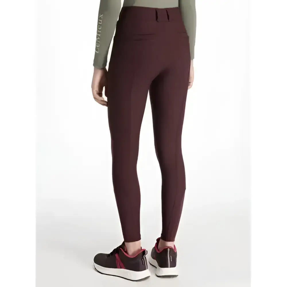 Maroon lemieux young rider full seat izzy breeches damson with sleek high waist and subtle side seam detailing