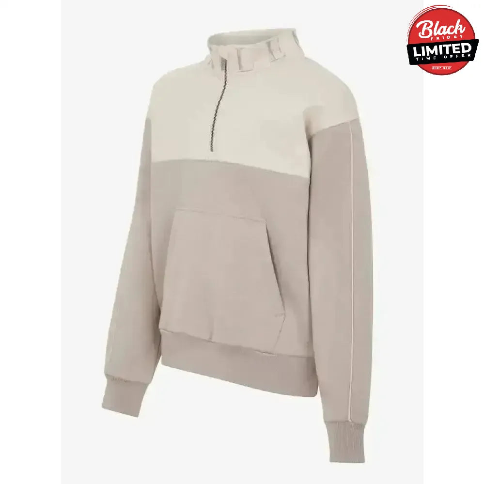 Lemieux Young Rider Kate Quarter Zip Sweat Ash/Stone 7-8 Years Ash / Stone Coats & Jackets