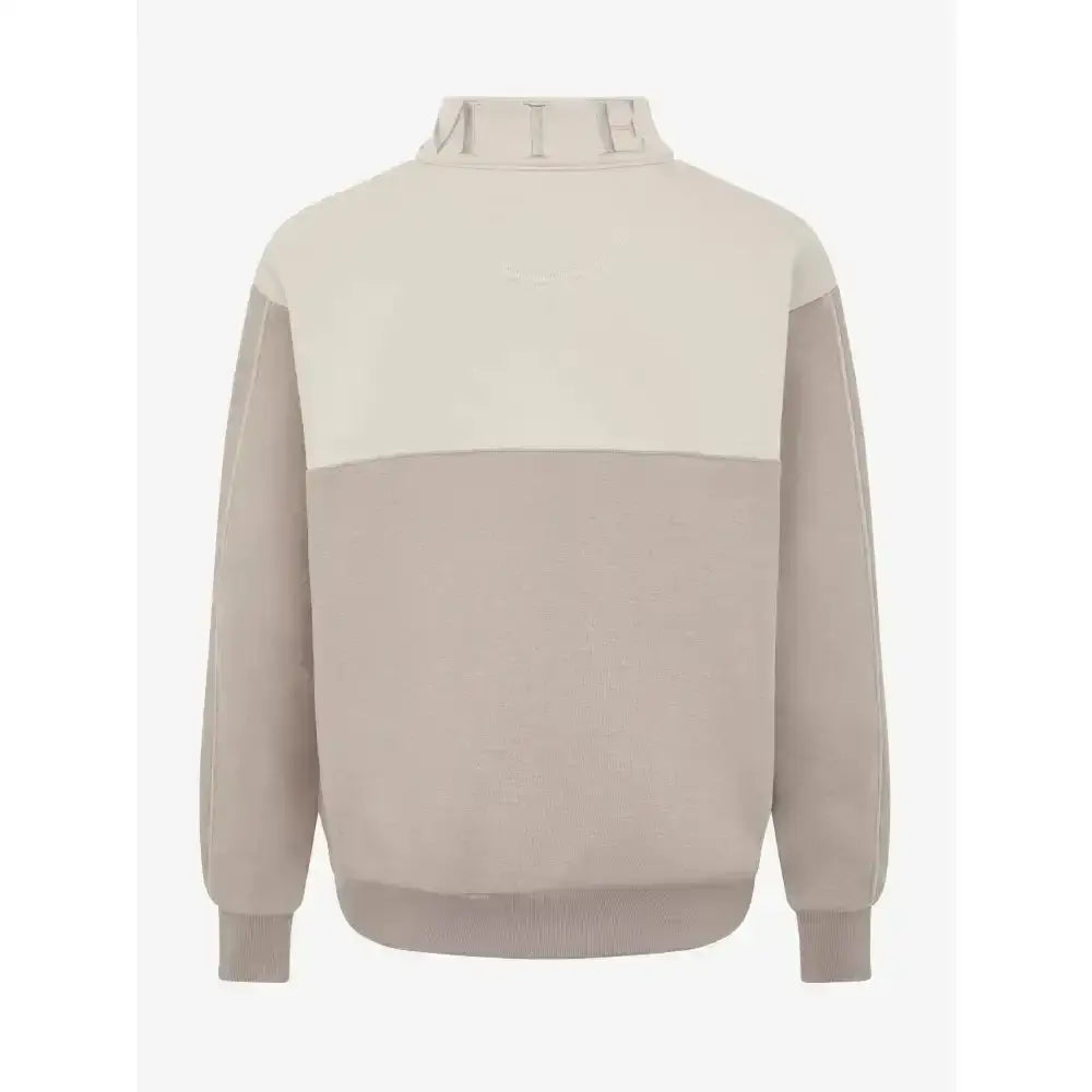 Beige and cream lemieux young rider kate quarter zip sweatshirt with high collar perfect for young riders