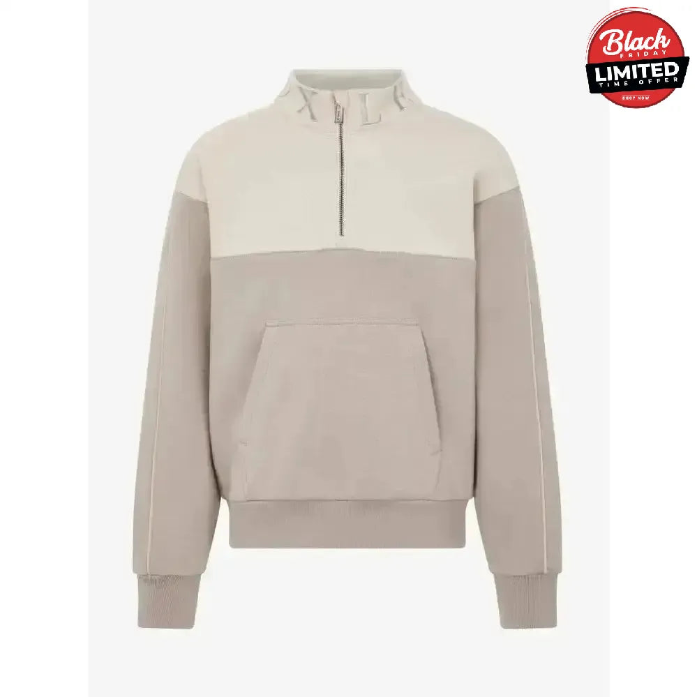 Lemieux Young Rider Kate Quarter Zip Sweat Ash/Stone 7-8 Years Ash / Stone Coats & Jackets