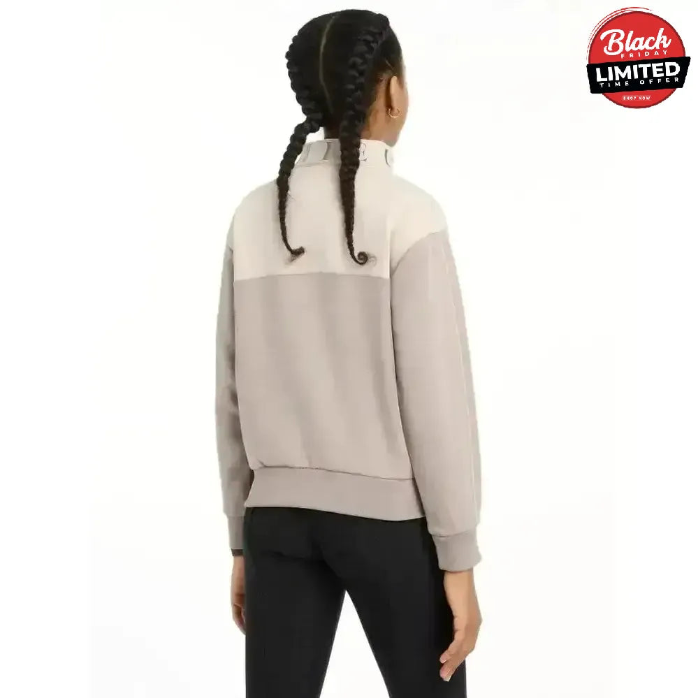 Lemieux Young Rider Kate Quarter Zip Sweat Ash/Stone 7-8 Years Ash / Stone Coats & Jackets