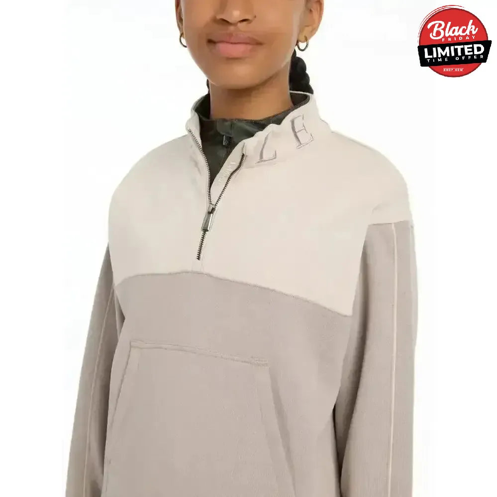 Lemieux Young Rider Kate Quarter Zip Sweat Ash/Stone 7-8 Years Ash / Stone Coats & Jackets