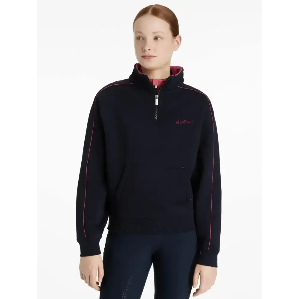Lemieux Young Rider Kate Quarter Zip Sweat Navy/Cranberry Navy/Cranberry 7-8 years Jumpers