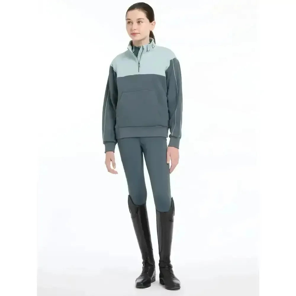 Lemieux Young Rider Kate Quarter Zip Sweat Petrol/Glacier 7-8 Years Petrol /glacier Blue Jumpers & Hoodies