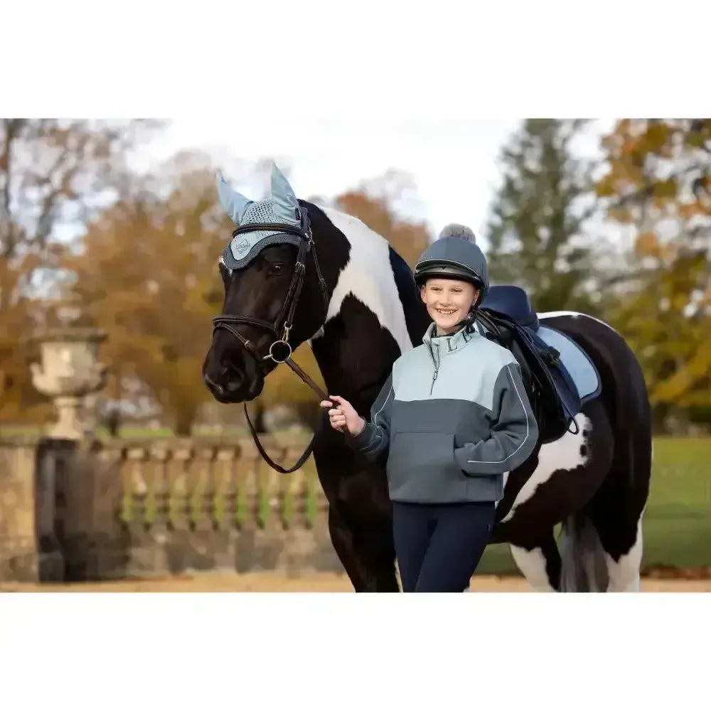 Lemieux Young Rider Kate Quarter Zip Sweat Petrol/Glacier 7-8 Years Petrol /glacier Blue Jumpers & Hoodies
