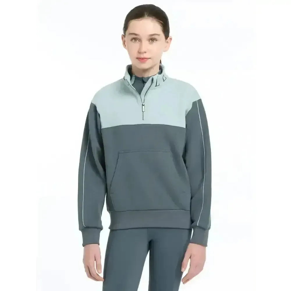 Lemieux Young Rider Kate Quarter Zip Sweat Petrol/Glacier 7-8 Years Petrol /glacier Blue Jumpers & Hoodies