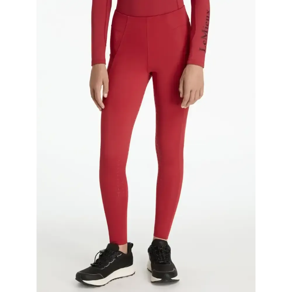 LeMieux Young Rider Orla Pull Ons Chilli Chilli 7-8 Years Riding Tights