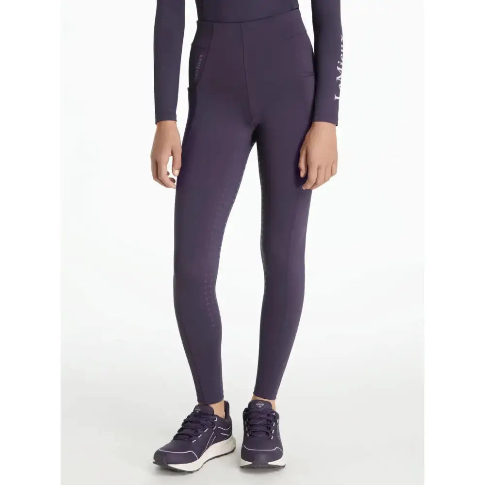 Navy blue lemieux young rider orla pull ons with high waist and side pockets for a sleek, comfy fit