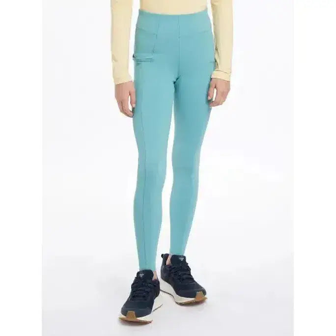 Light blue lemieux young rider orla pull ons with high waist side pockets and smooth stretchy fabric
