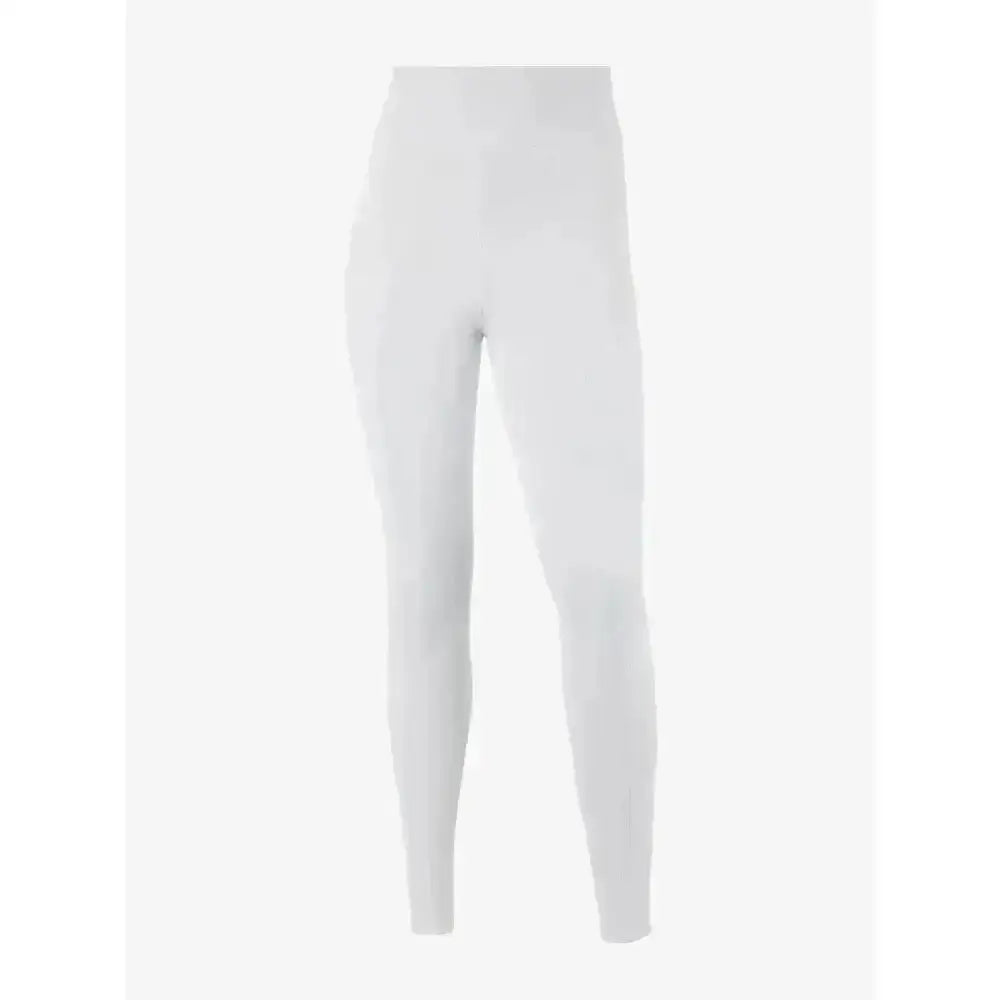 White high-waisted lemieux young rider pull on breech leggings with sweat-wicking technical fabric harnesses