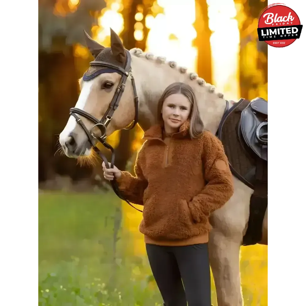 Lemieux Young Rider Tia Teddy Fleece Ginger 7-8 Years Ginger Jumpers & Hoodies