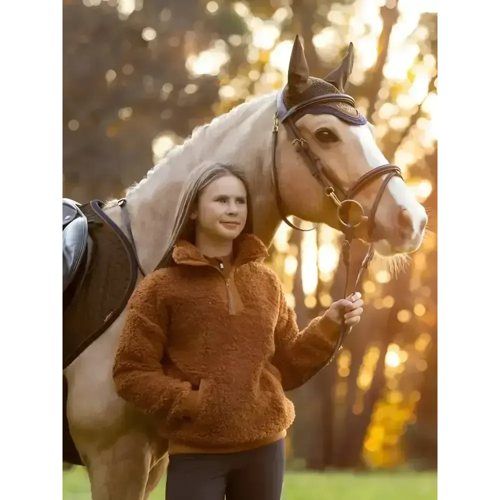 Lemieux Young Rider Tia Teddy Fleece Ginger 7-8 Years Ginger Jumpers & Hoodies