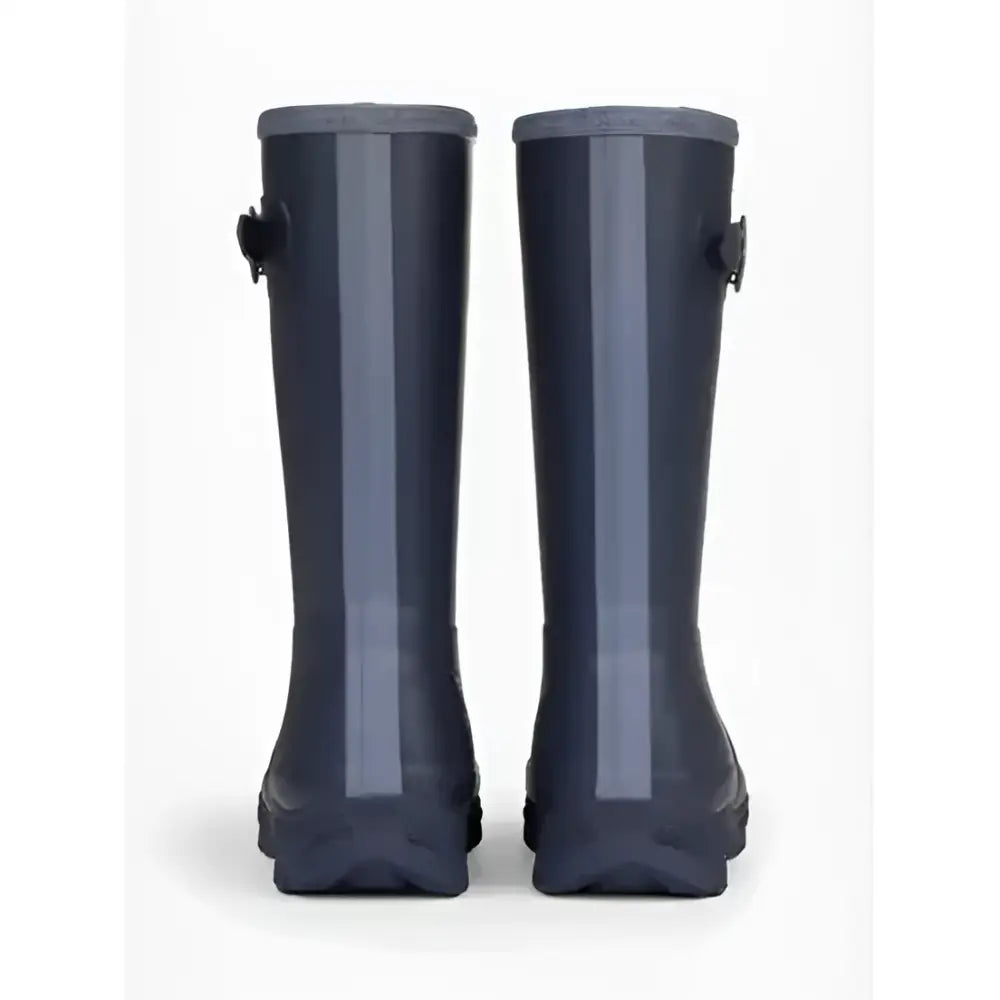 Dark navy lemieux young rider rubber wellies with subtle vertical stripe and black side buckles premium quality wellies