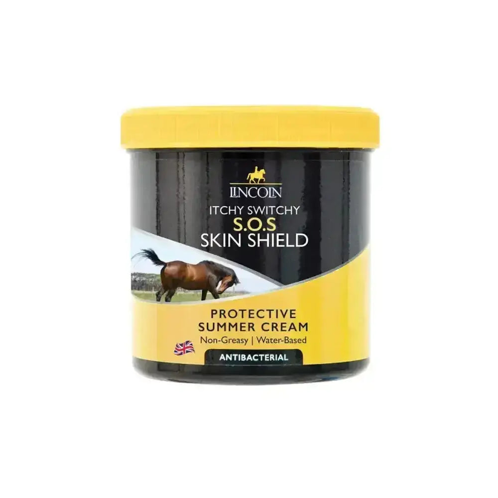 Lincoln itchy switchy s.o.s skin shield cream in a white tube for summer barrier cream protection and soothing relief