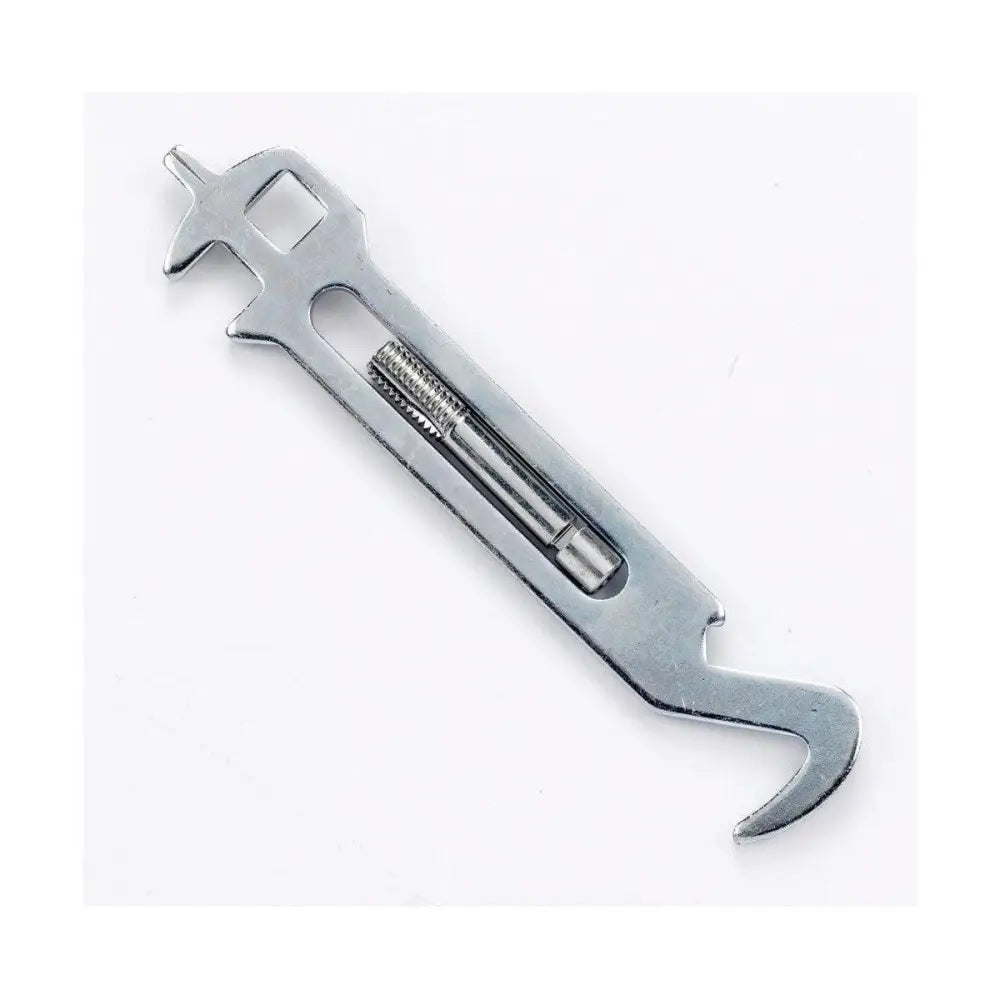 Silver metal toggle bolt with threaded screw and hook end for lincoln metal stud tool use