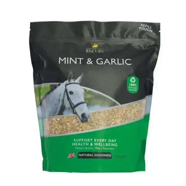 Lincoln Mint & Garlic 1.4kg Refill Pouch Horse Supplements