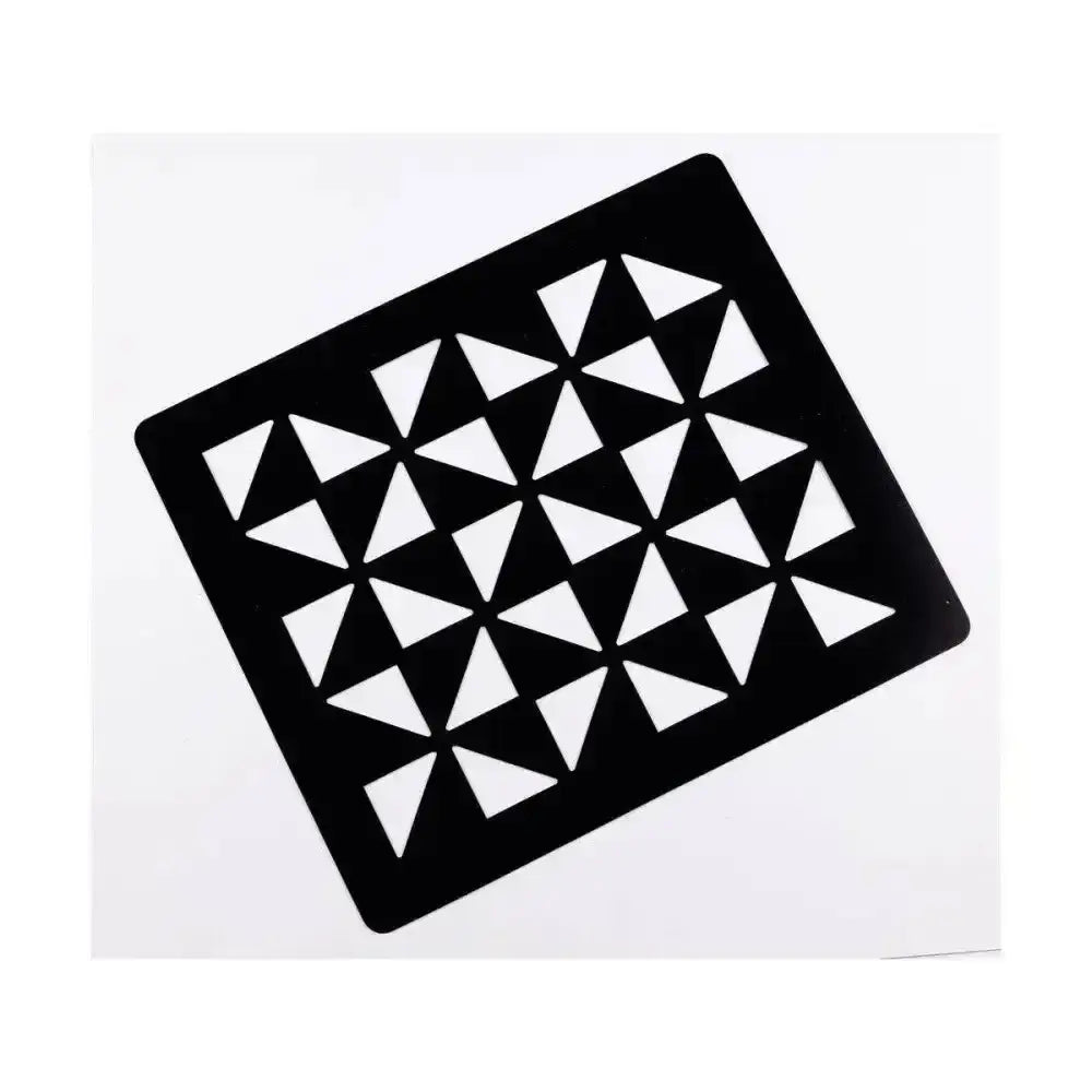 Black rectangular lincoln quarter markers stencil with white triangle pattern for horse grooming and ring finish
