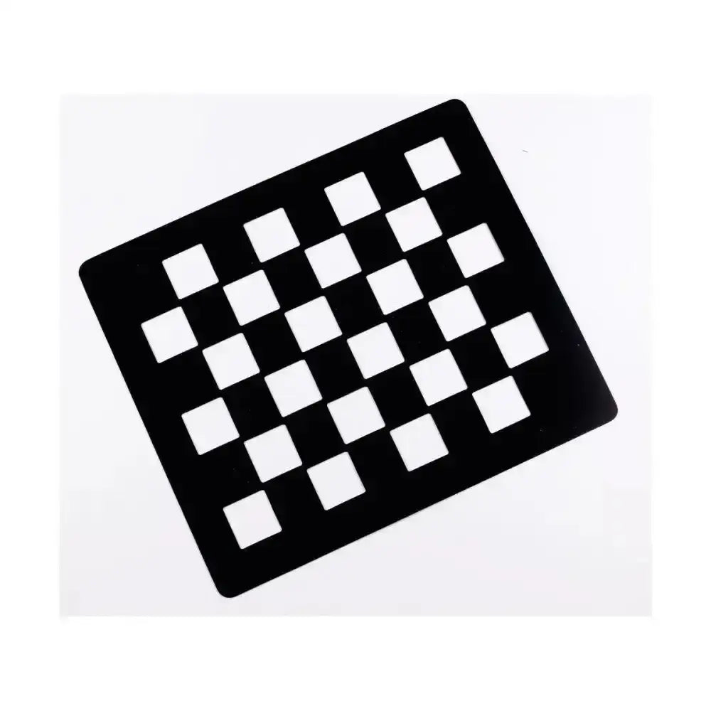 Black rectangular lincoln quarter markers stencil with white square cutouts for horse grooming and ring finish use