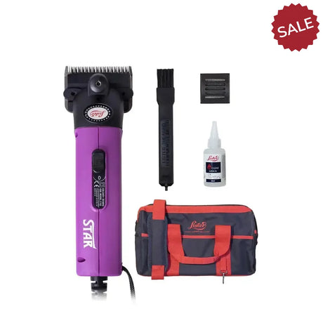 Lister Star Equine Clipper Kit Purple with Holdall Horse Clippers