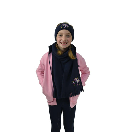Little Unicorn Head Band and Scarf Set by Little Rider Navy One Size HY Equestrian Rider Clothing Barnstaple Equestrian Supplies