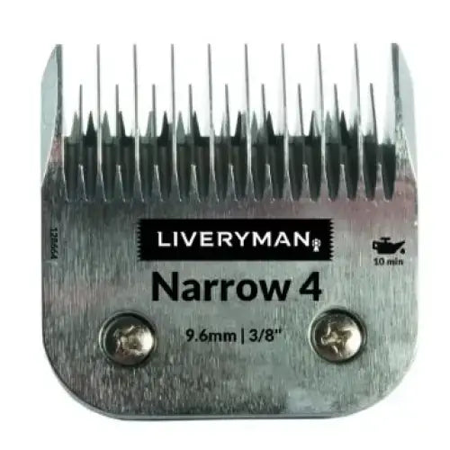 Silver metal liveryman clipper blades snap-on a5 narrow with black plastic teeth and engraved cutting heights markings