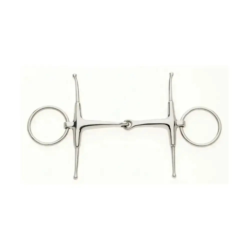 Silver stainless steel lorina loose ring fulmer jointed snaffle with polished finish and symmetrical horsebit design
