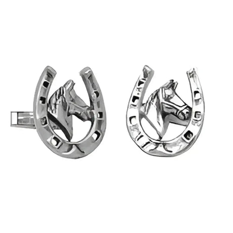 Lucky Horseshoe with Horses Head Cufflinks Gifts