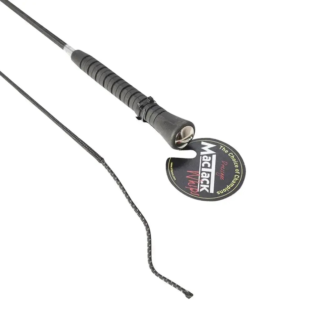 Black mactack dressage whip cw35 with textured grip and braided cord for precise riding control