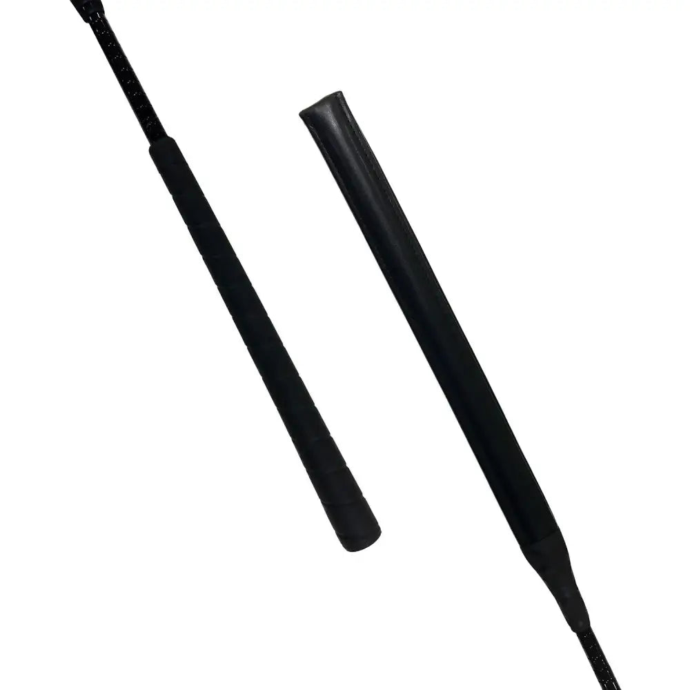Black leather mactack padded jumping bat with textured grip and reinforced handle for cushioned jumping bat use
