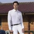 Mens Show Shirt Equi Theme Long Sleeve Mesh Polo Medium Show Shirts