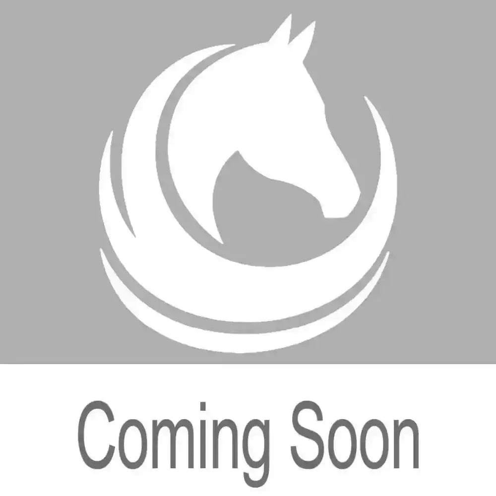 White stylized horse head logo on a round rider fly veil by little rider featuring flowing crescent shapes