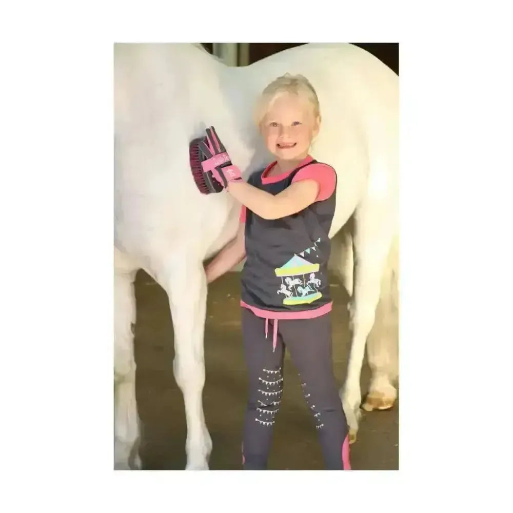 Merry Go Round Pull On Jodhpurs by Little Rider Grey/Pink 5-6 Years Jodhpurs