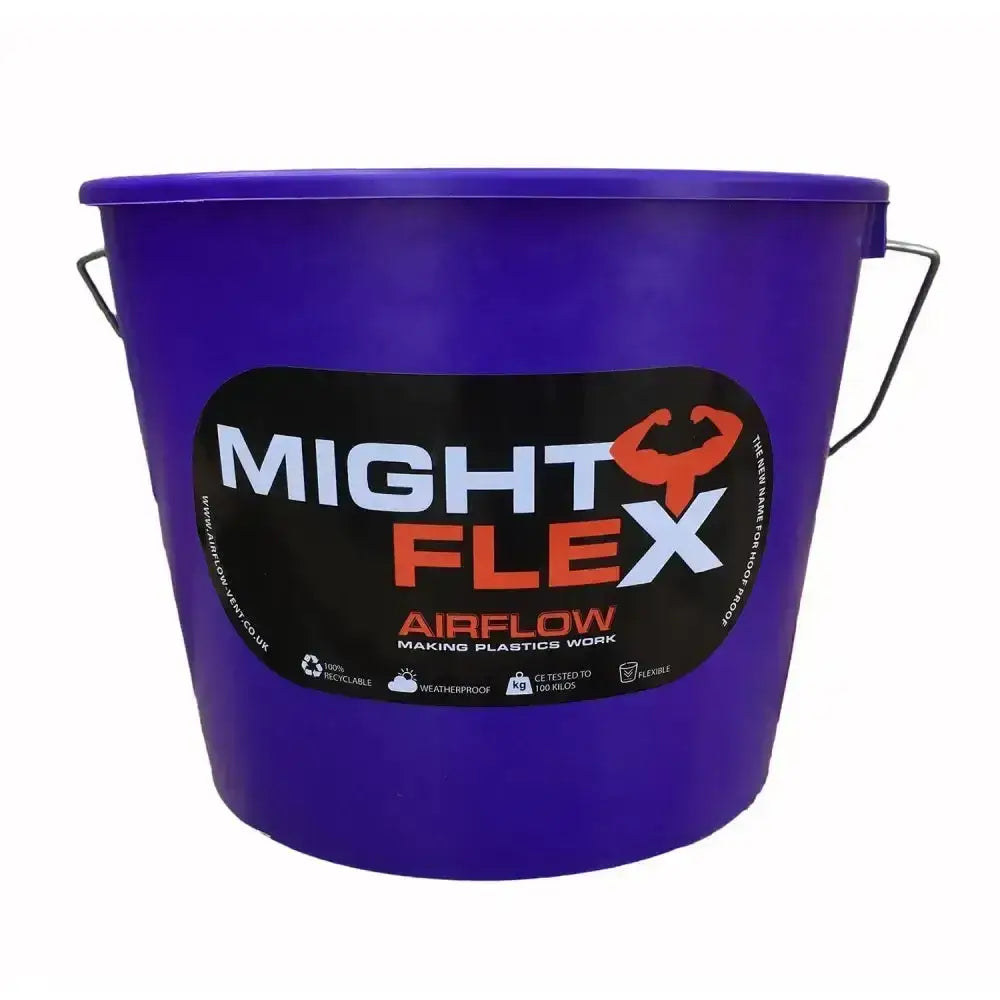 Purple plastic mightyflex mini calf multipurpose bucket 2.5 lt with black label and metal handles