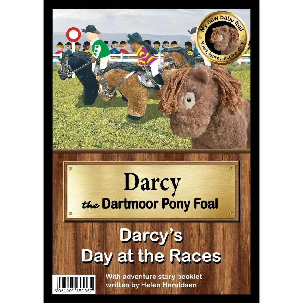 A plush brown darcy dartmoor pony foal with shaggy mane and large white eyes from crafty ponies baby foal collection