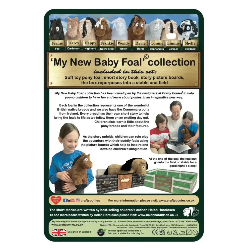 The crafty ponies emmie exmoor pony foal is a soft plush toy from the my new baby foal collection in natural colors