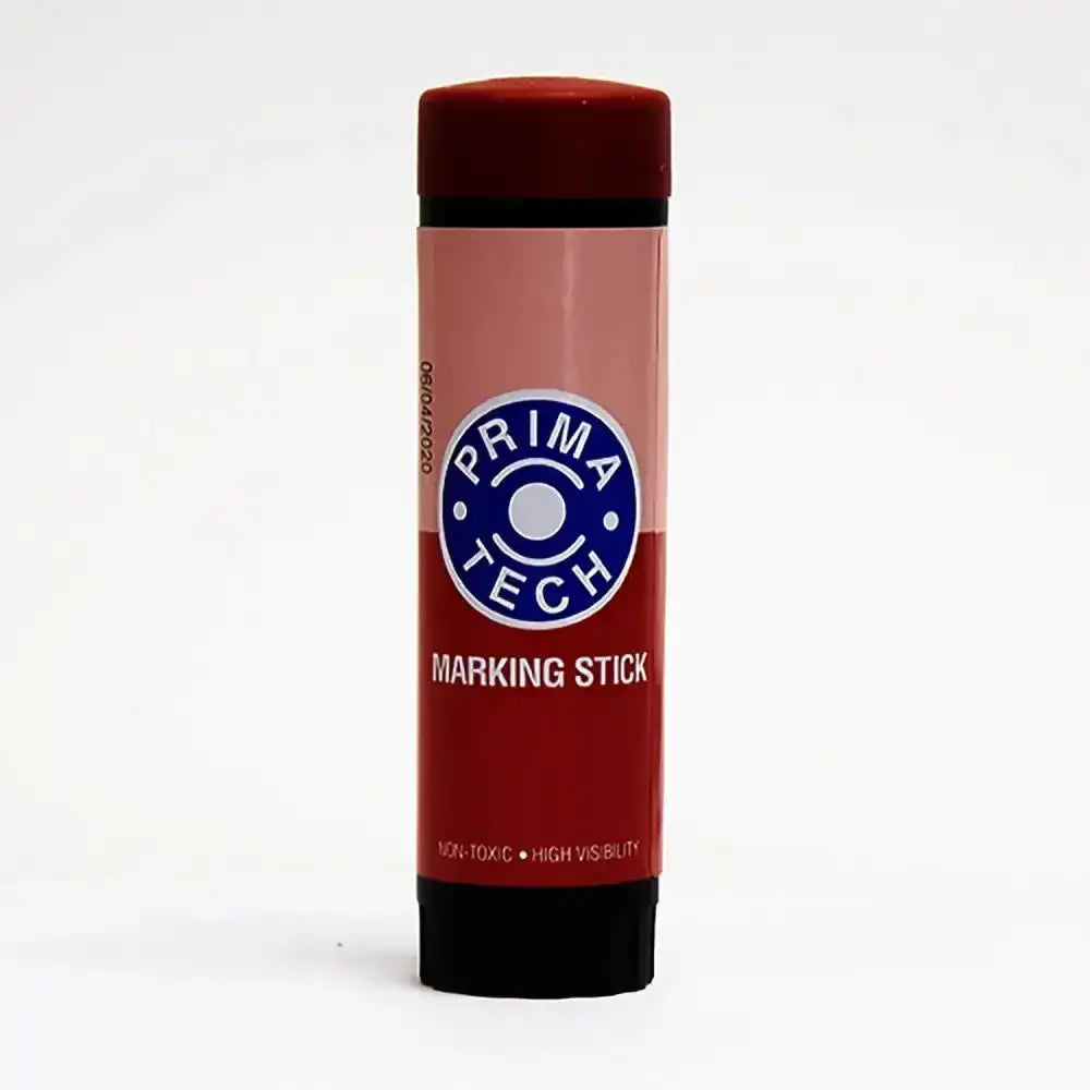 Neogen retractable marking stick in red with black cap and base features a twistable plastic dispenser for efficient animal marking