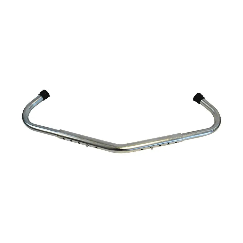 Silver stainless steel kick bar with black rubber caps for protection nettex agri anti kick bar handlebar