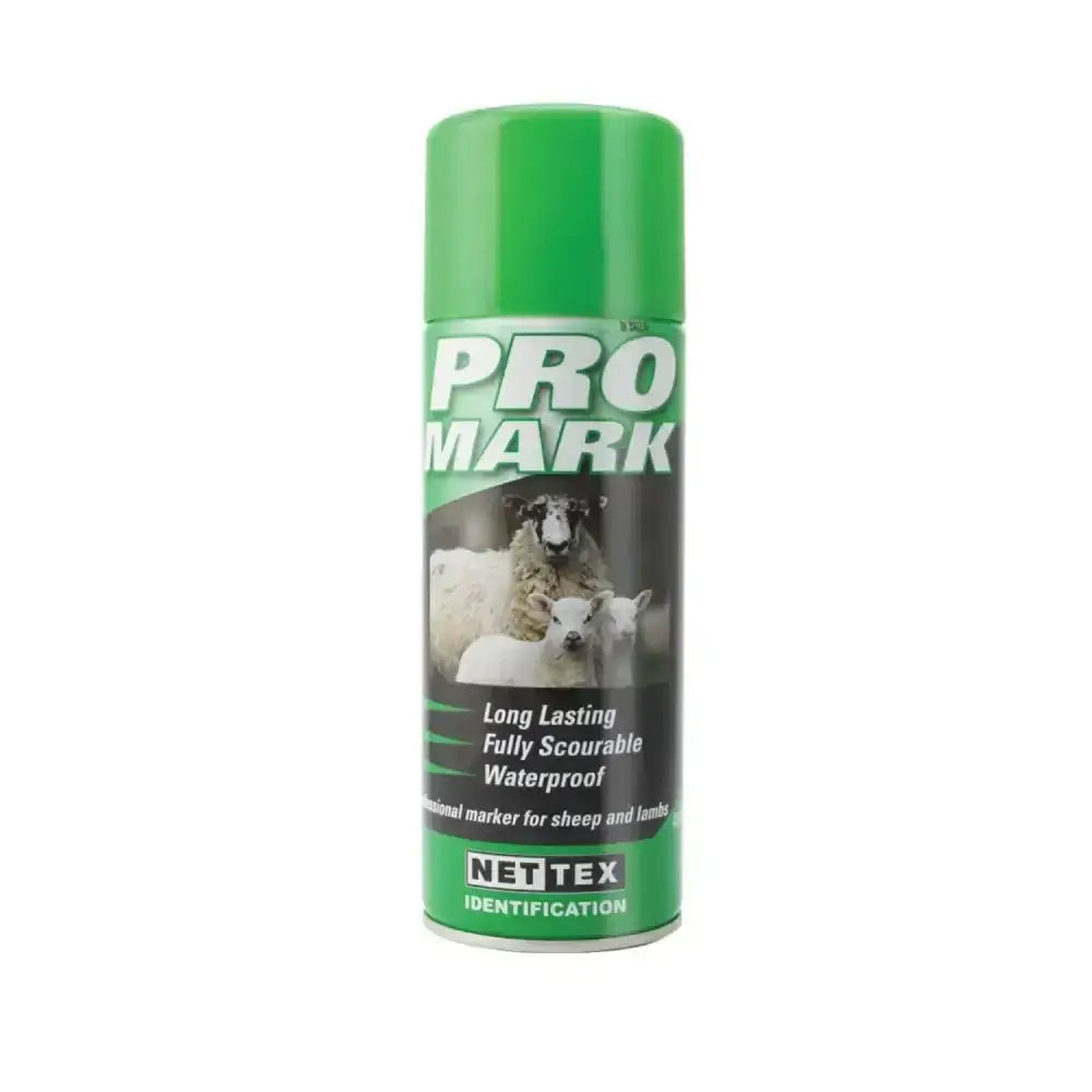 Green aerosol can of nettex agri promark fully scourable professional marker spray for sheep and lamb identification